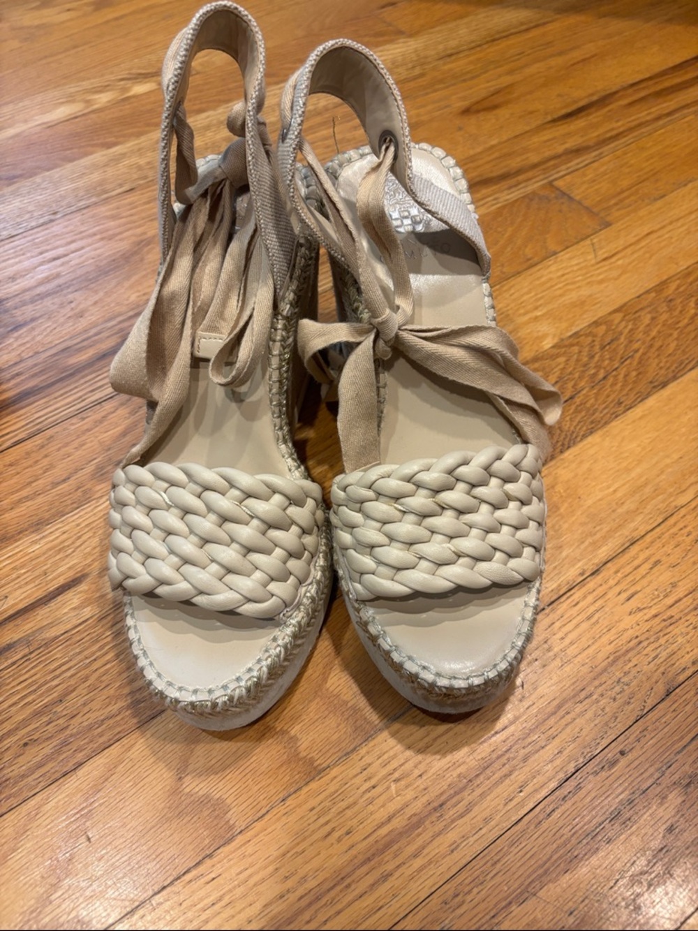 Vice Camuto Bryleigh Wedge Sandals in Bone Size 8